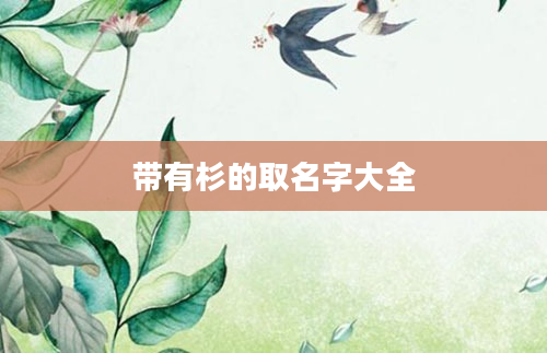 带有杉的取名字大全