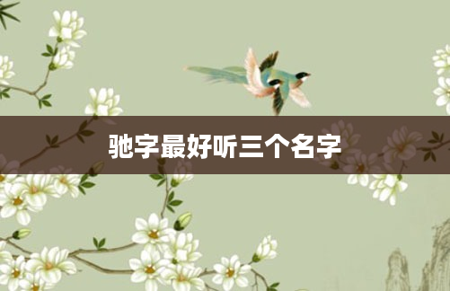 驰字最好听三个名字