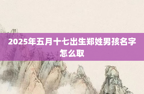 2025年五月十七出生郑姓男孩名字怎么取