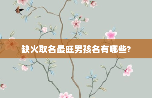 缺火取名最旺男孩名有哪些?