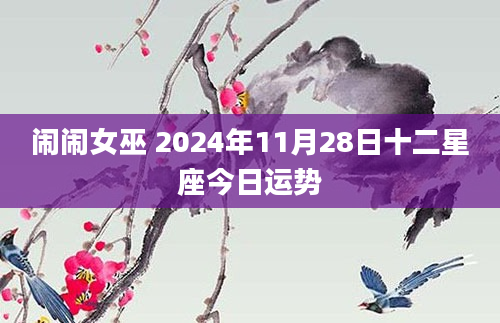 闹闹女巫 2024年11月28日十二星座今日运势