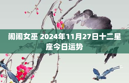 闹闹女巫 2024年11月27日十二星座今日运势