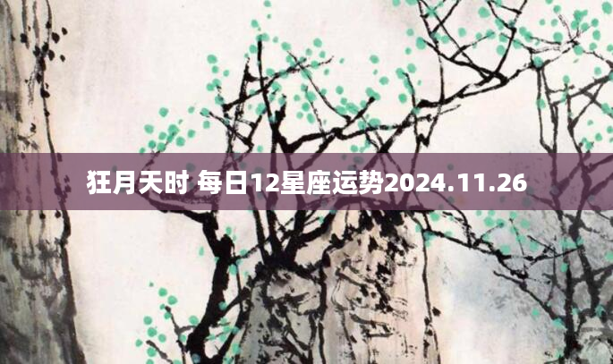 狂月天时 每日12星座运势2024.11.26