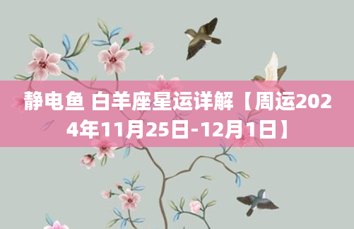 静电鱼 白羊座星运详解【周运2024年11月25日-12月1日】
