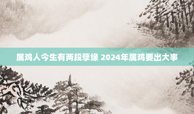 属鸡人今生有两段孽缘 2024年属鸡要出大事