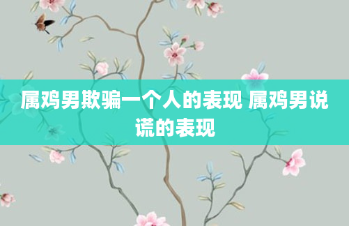属鸡男欺骗一个人的表现 属鸡男说谎的表现