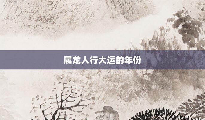 属龙人行大运的年份