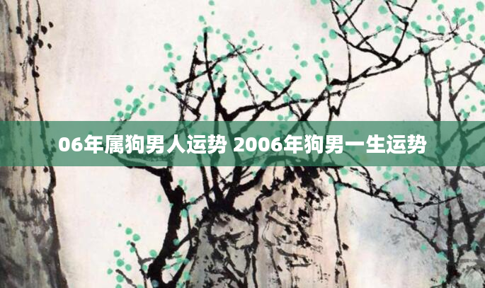 06年属狗男人运势 2006年狗男一生运势