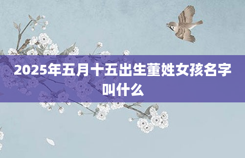 2025年五月十五出生董姓女孩名字叫什么
