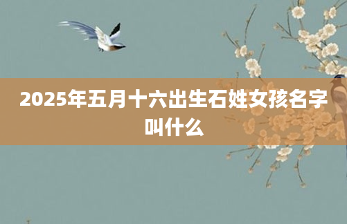 2025年五月十六出生石姓女孩名字叫什么