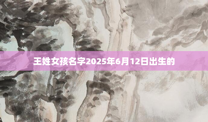王姓女孩名字2025年6月12日出生的