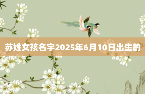 苏姓女孩名字2025年6月10日出生的