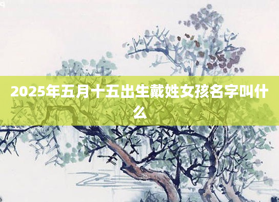 2025年五月十五出生戴姓女孩名字叫什么