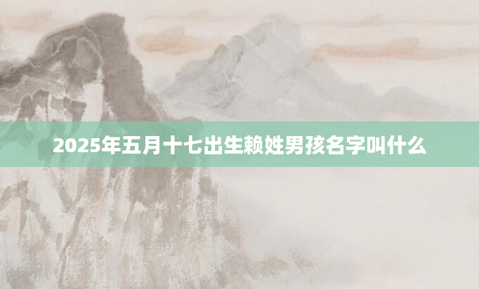 2025年五月十七出生赖姓男孩名字叫什么