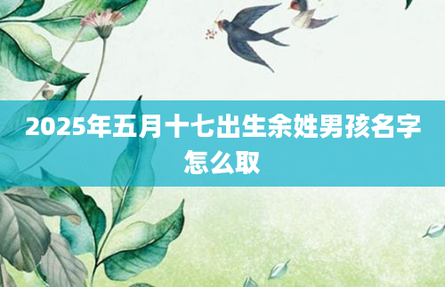 2025年五月十七出生余姓男孩名字怎么取