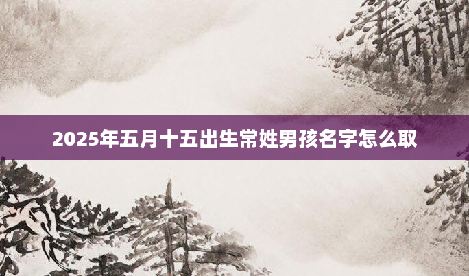 2025年五月十五出生常姓男孩名字怎么取