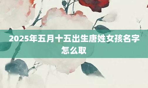 2025年五月十五出生唐姓女孩名字怎么取