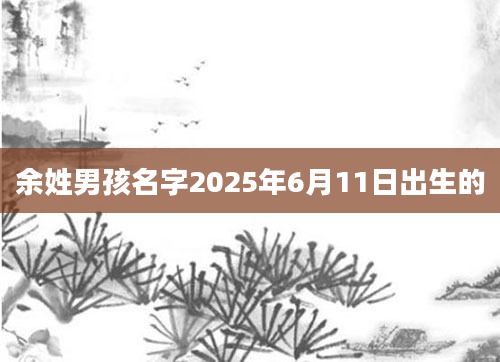 余姓男孩名字2025年6月11日出生的