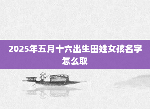 2025年五月十六出生田姓女孩名字怎么取