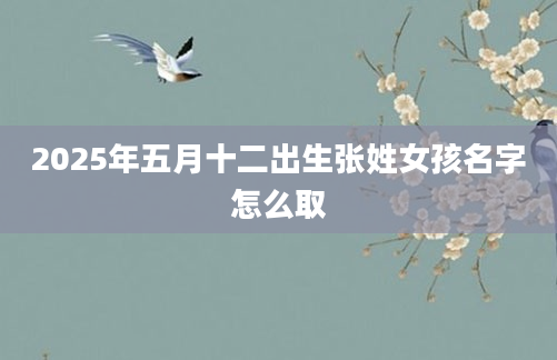 2025年五月十二出生张姓女孩名字怎么取