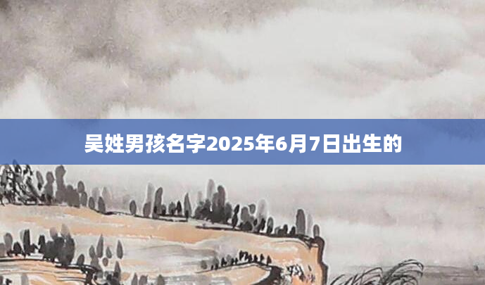 吴姓男孩名字2025年6月7日出生的