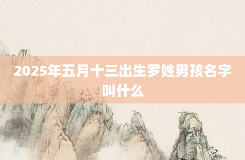 2025年五月十三出生罗姓男孩名字叫什么