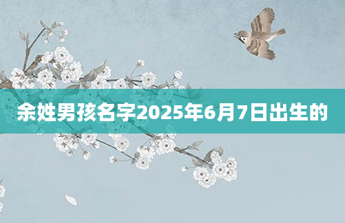 余姓男孩名字2025年6月7日出生的