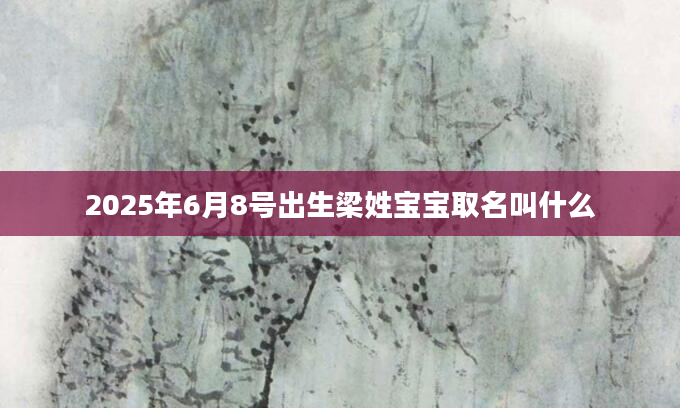 2025年6月8号出生梁姓宝宝取名叫什么