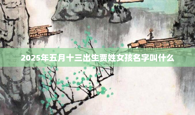 2025年五月十三出生贾姓女孩名字叫什么