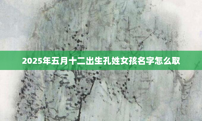 2025年五月十二出生孔姓女孩名字怎么取