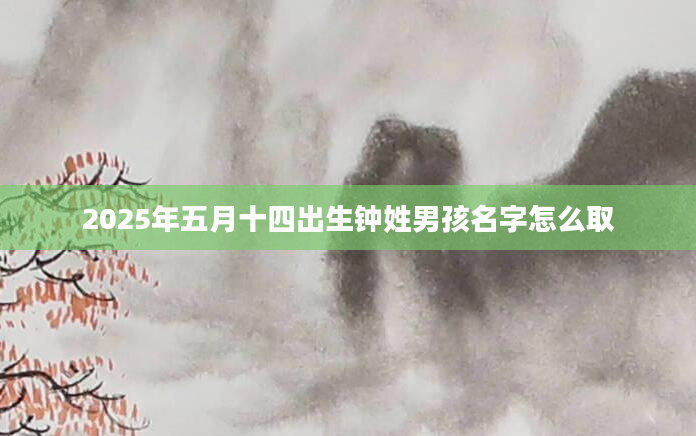 2025年五月十四出生钟姓男孩名字怎么取