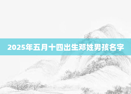 2025年五月十四出生邓姓男孩名字