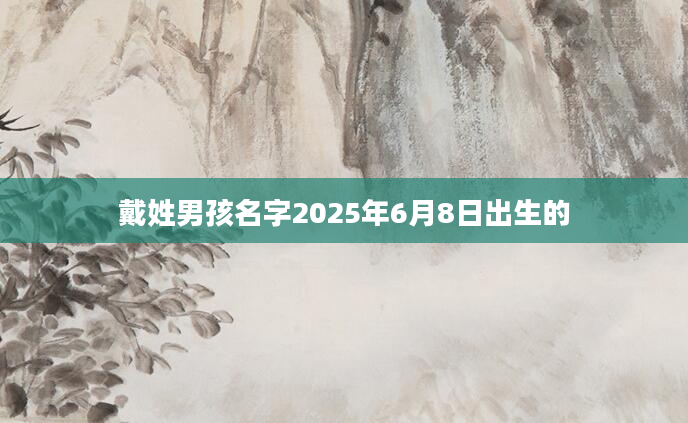 戴姓男孩名字2025年6月8日出生的