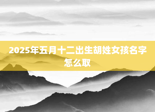 2025年五月十二出生胡姓女孩名字怎么取