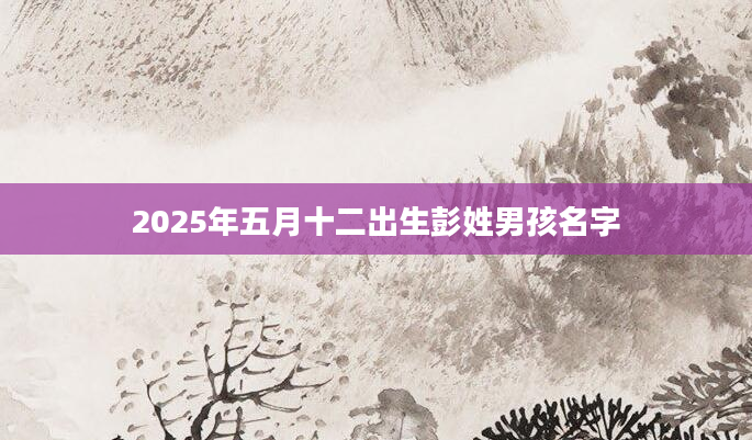 2025年五月十二出生彭姓男孩名字