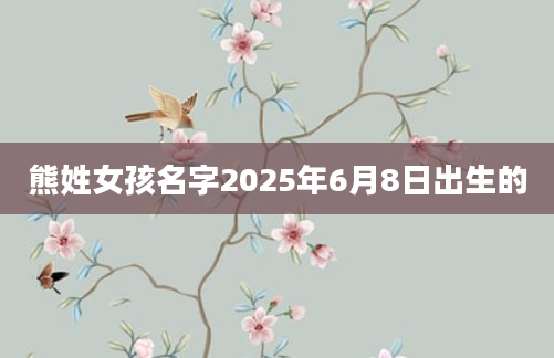 熊姓女孩名字2025年6月8日出生的
