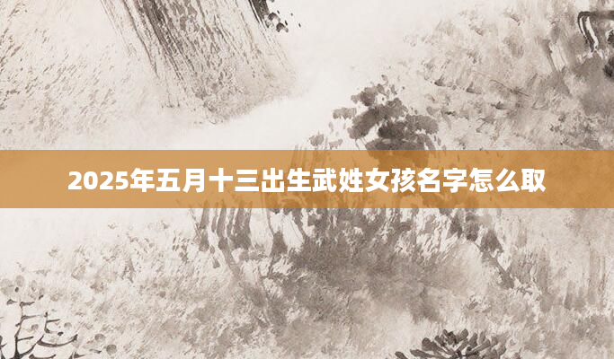 2025年五月十三出生武姓女孩名字怎么取