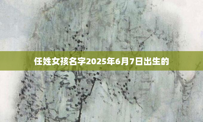 任姓女孩名字2025年6月7日出生的