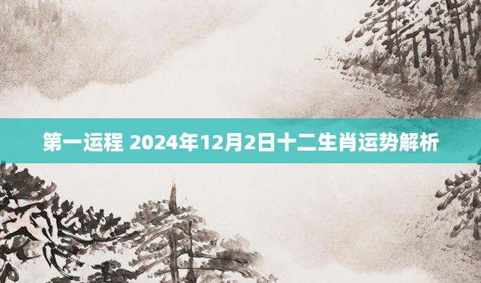 第一运程 2024年12月2日十二生肖运势解析