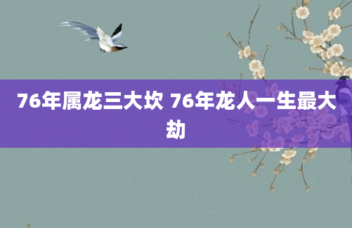 76年属龙三大坎 76年龙人一生最大劫
