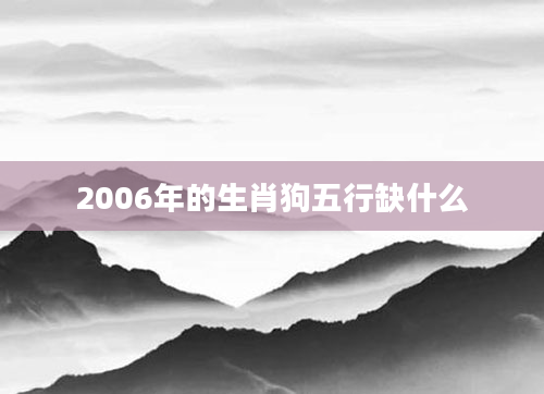 2006年的生肖狗五行缺什么