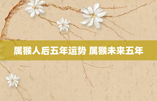 属猴人后五年运势 属猴未来五年