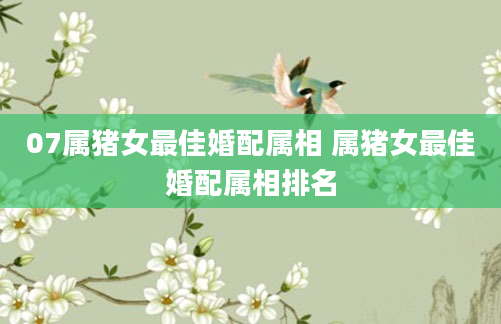 07属猪女最佳婚配属相 属猪女最佳婚配属相排名