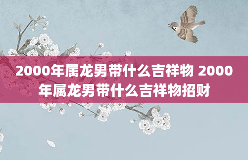 2000年属龙男带什么吉祥物 2000年属龙男带什么吉祥物招财