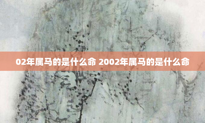 02年属马的是什么命 2002年属马的是什么命