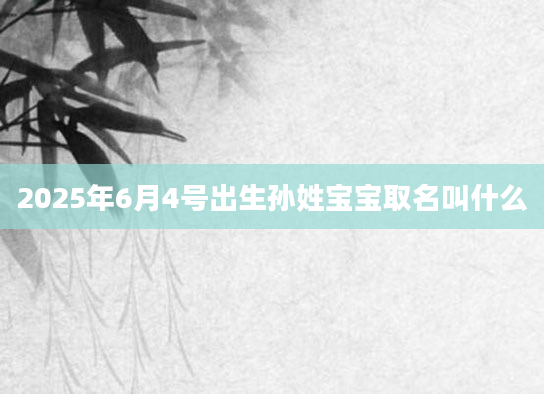 2025年6月4号出生孙姓宝宝取名叫什么