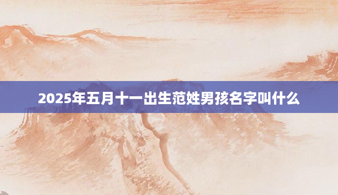 2025年五月十一出生范姓男孩名字叫什么