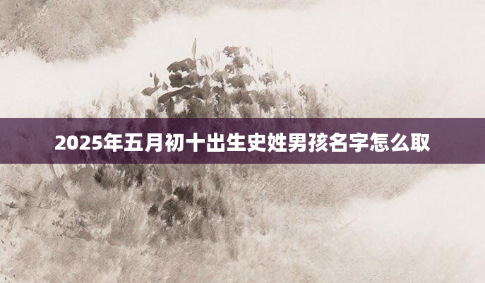 2025年五月初十出生史姓男孩名字怎么取