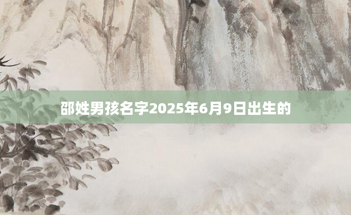 邵姓男孩名字2025年6月9日出生的