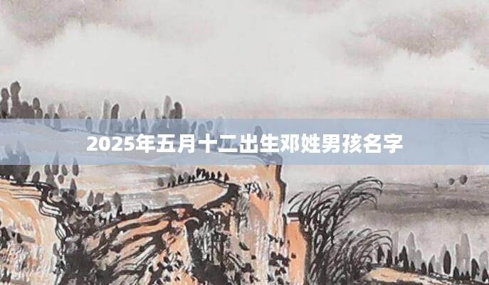 2025年五月十二出生邓姓男孩名字